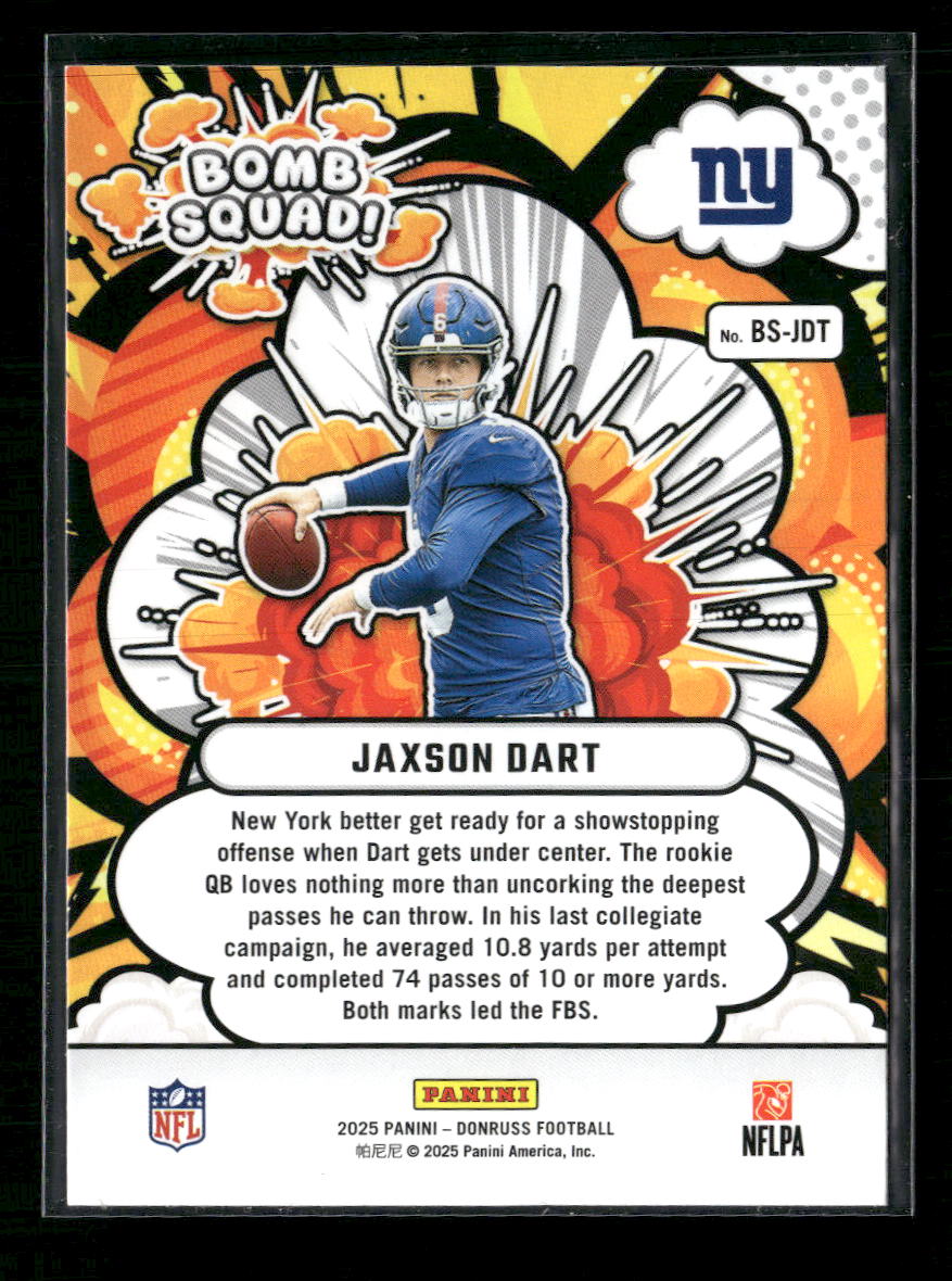 2025 Donruss Bomb Squad Jaxson Dart #BS-JDT