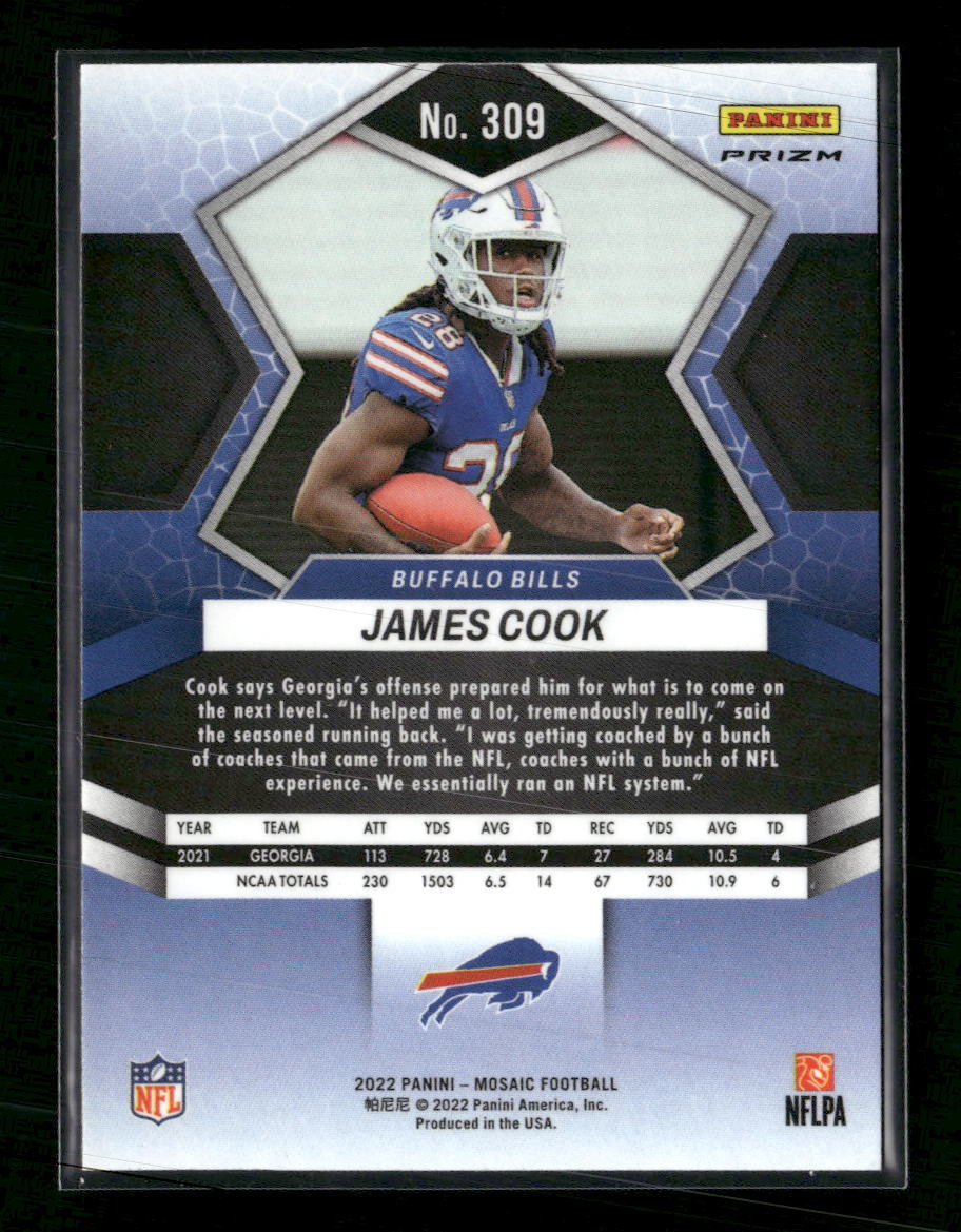 2022 Panini Mosaic Honeycomb James Cook Rookie #309