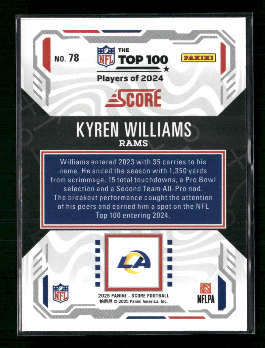 2025 Score Top 100 Kyren Williams #78
