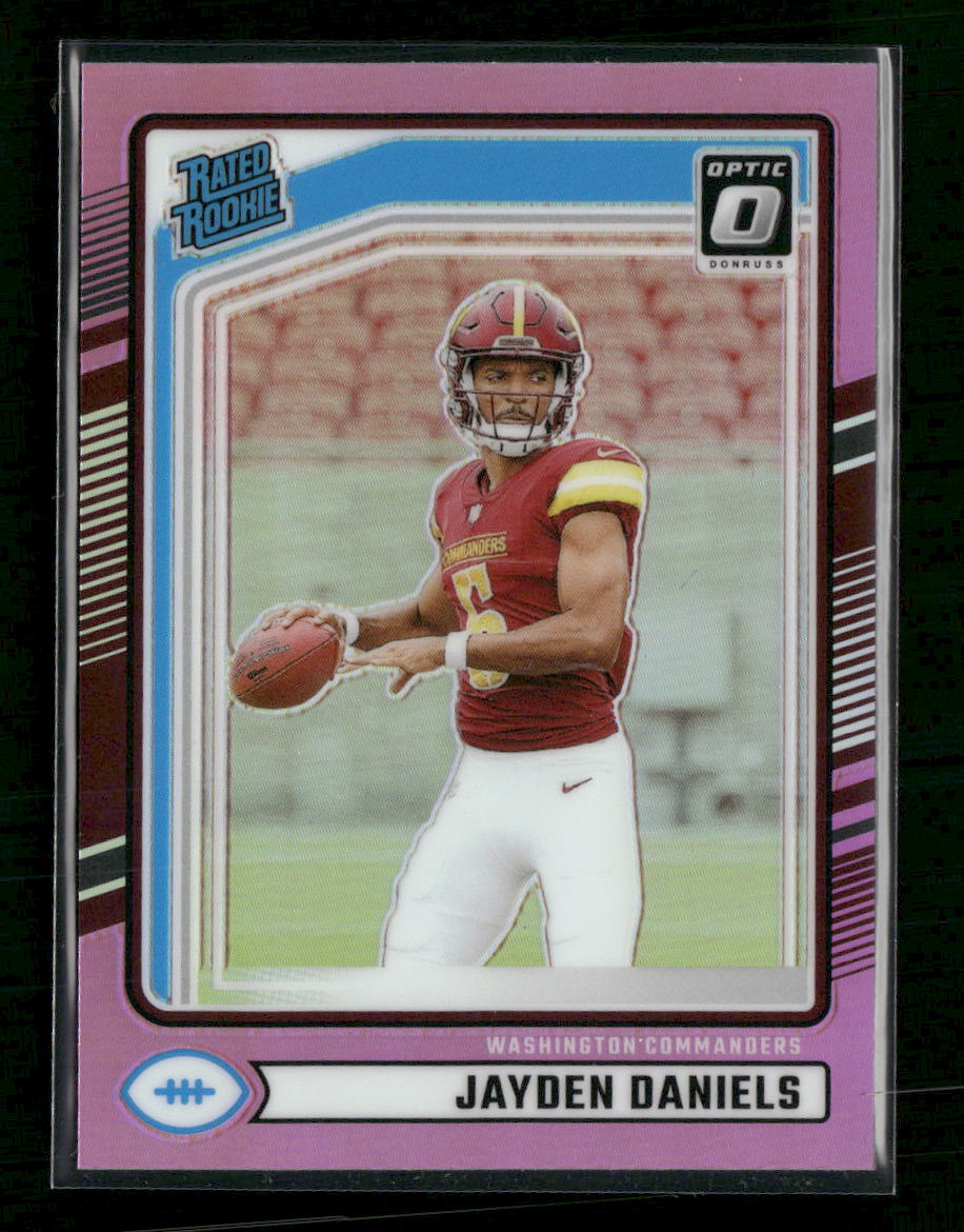 2024 Donruss Optic Rated Rookies Preview Pink Jayden Daniels Rookie #389