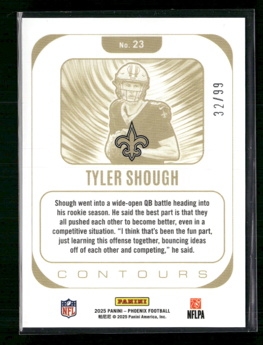 2025 Panini Phoenix Contours Silver Seismic Prizm Tyler Shough #/99 #23