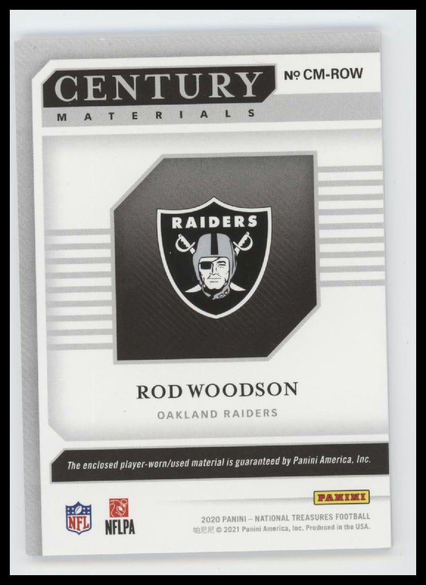 2020 Panini National Treasures Century Materials #/49 Rod Woodson #CM-ROW