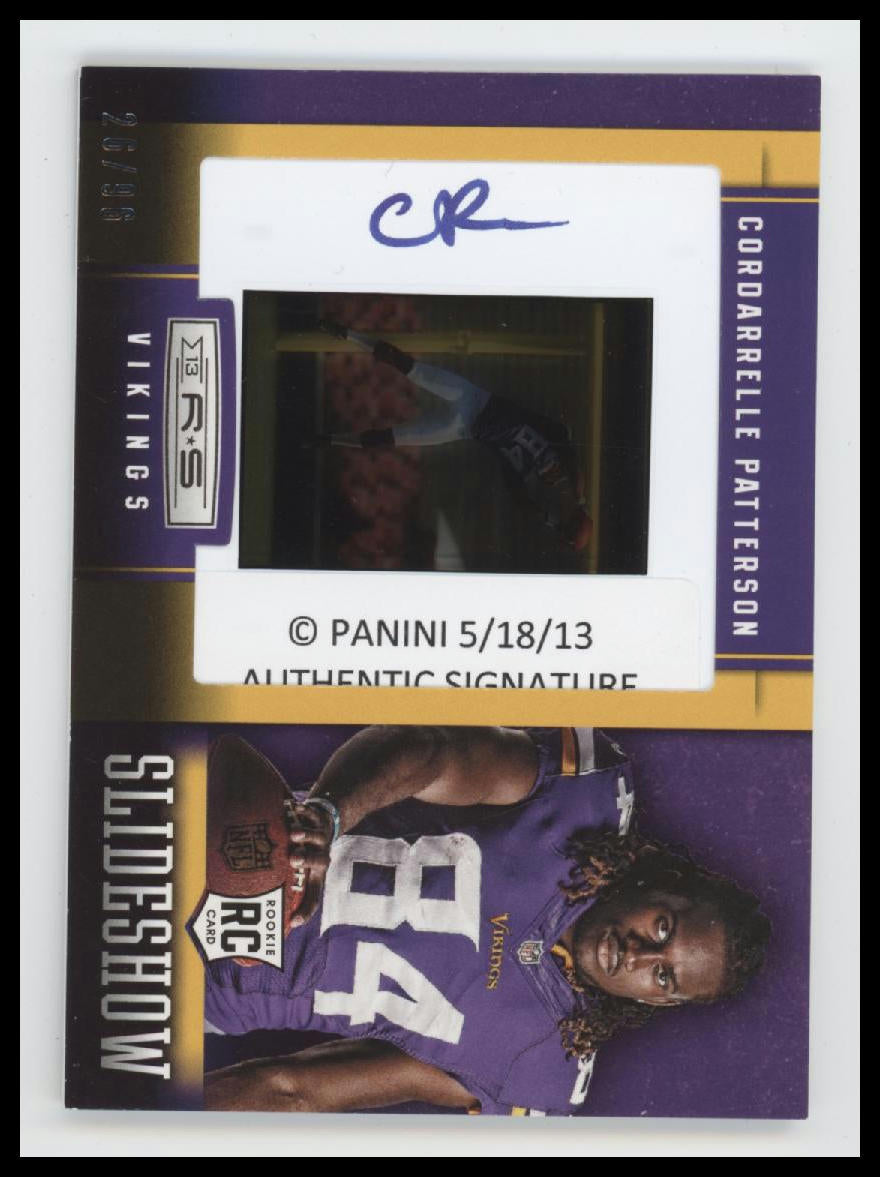 2013 Panini Rookies & Stars Slideshow Cordarrelle Patterson #/96 Auto #4