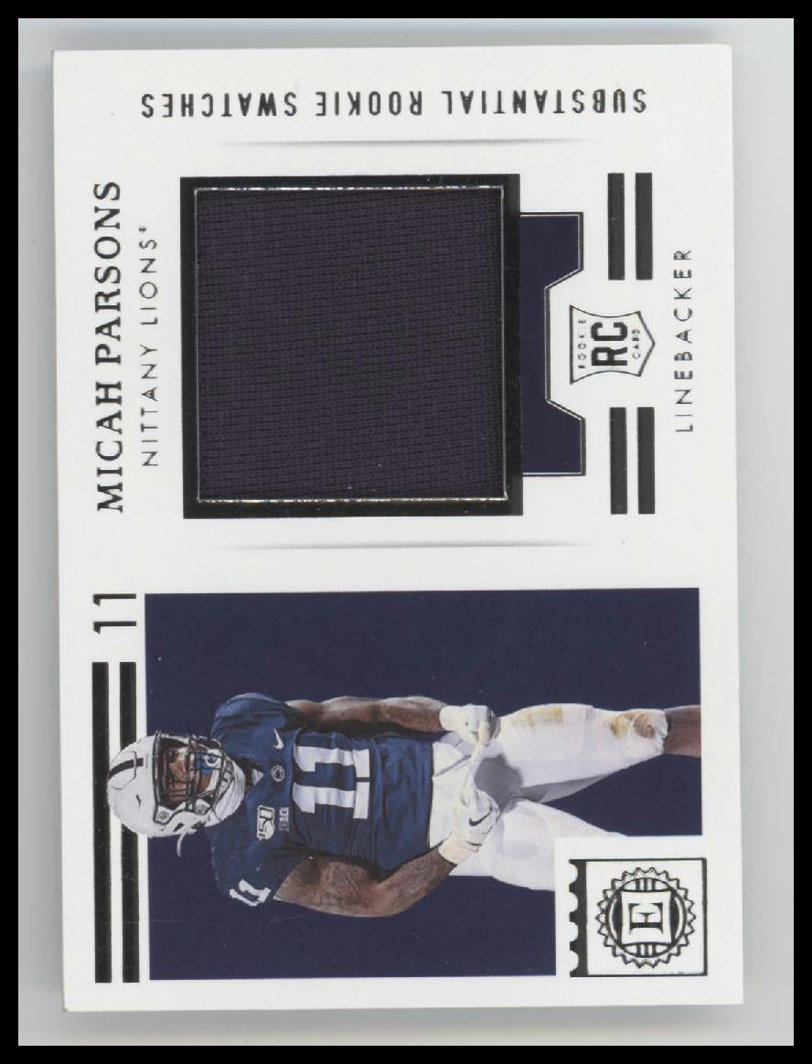 2021 Panini Chronicles Draft Picks Rookie Swatches Micah Parsons #ERS-MP