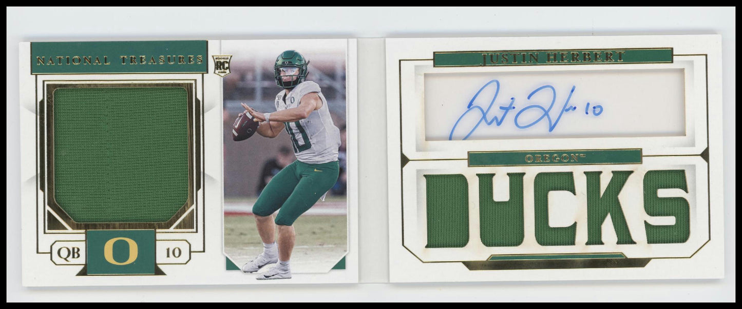 Panini National Treasures Collegiate Combo Booklet Justin Herbert #/99 Auto #4