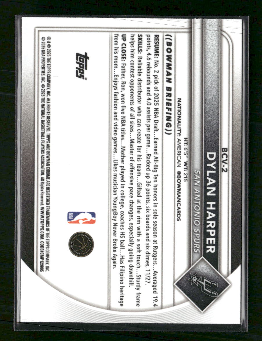 2025-26 Bowman Chrome Mojo Refractors Dylan Harper #BCV-2