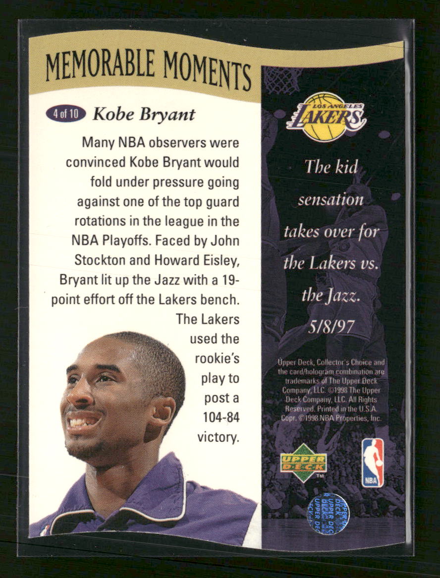 1997-98 Collector's Choice Memorable Moments Kobe Bryant #4