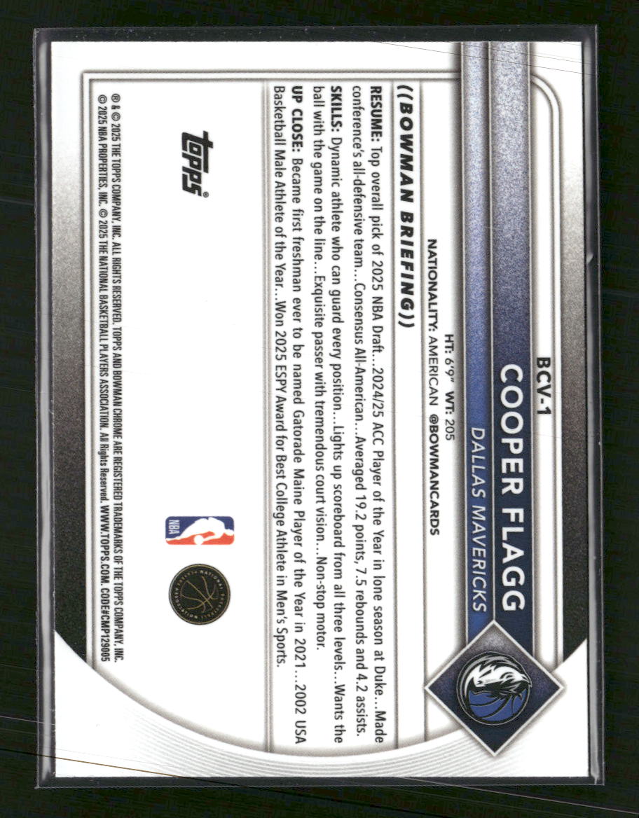 2025-26 Bowman Chrome Mojo Refractors Cooper Flagg #BCV-1