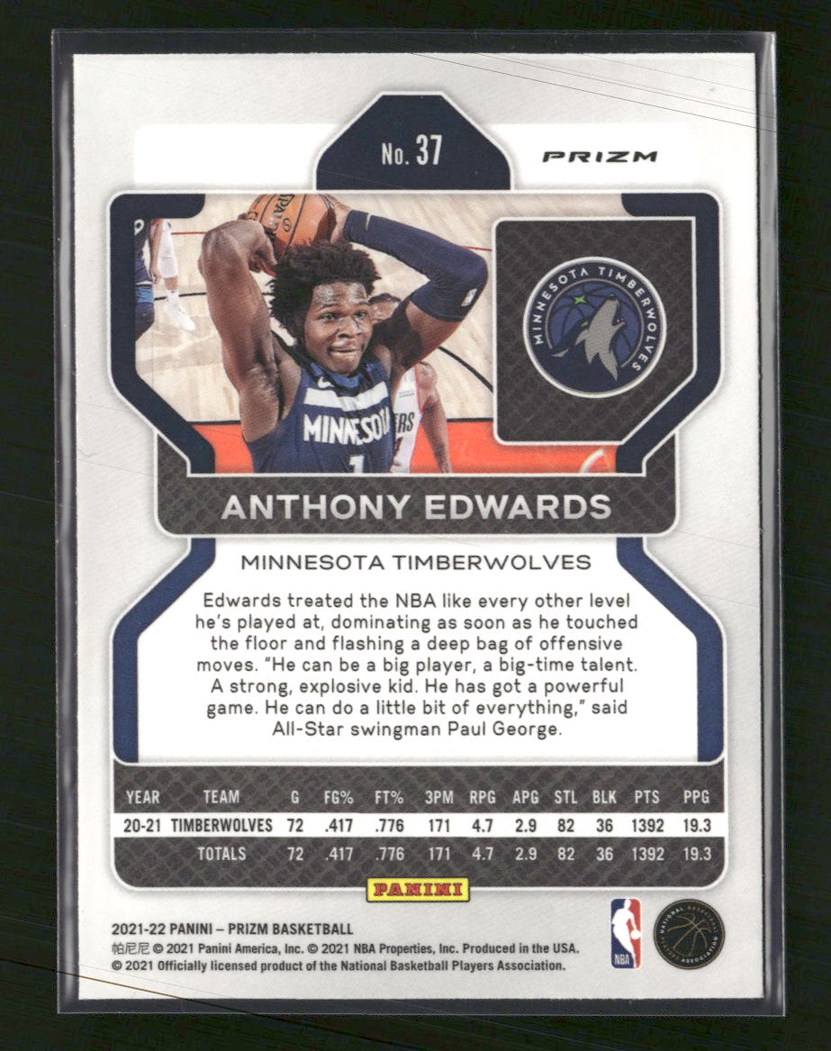 2021-22 Panini Prizm NBA 75th Anniversary Anthony Edwards #37