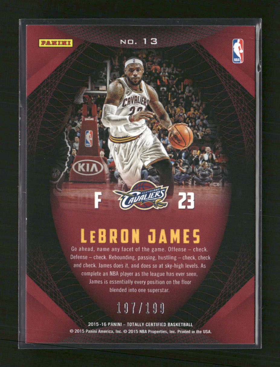 2015-16 Panini Totally Certified Certified Skills LeBron James #/199 #13