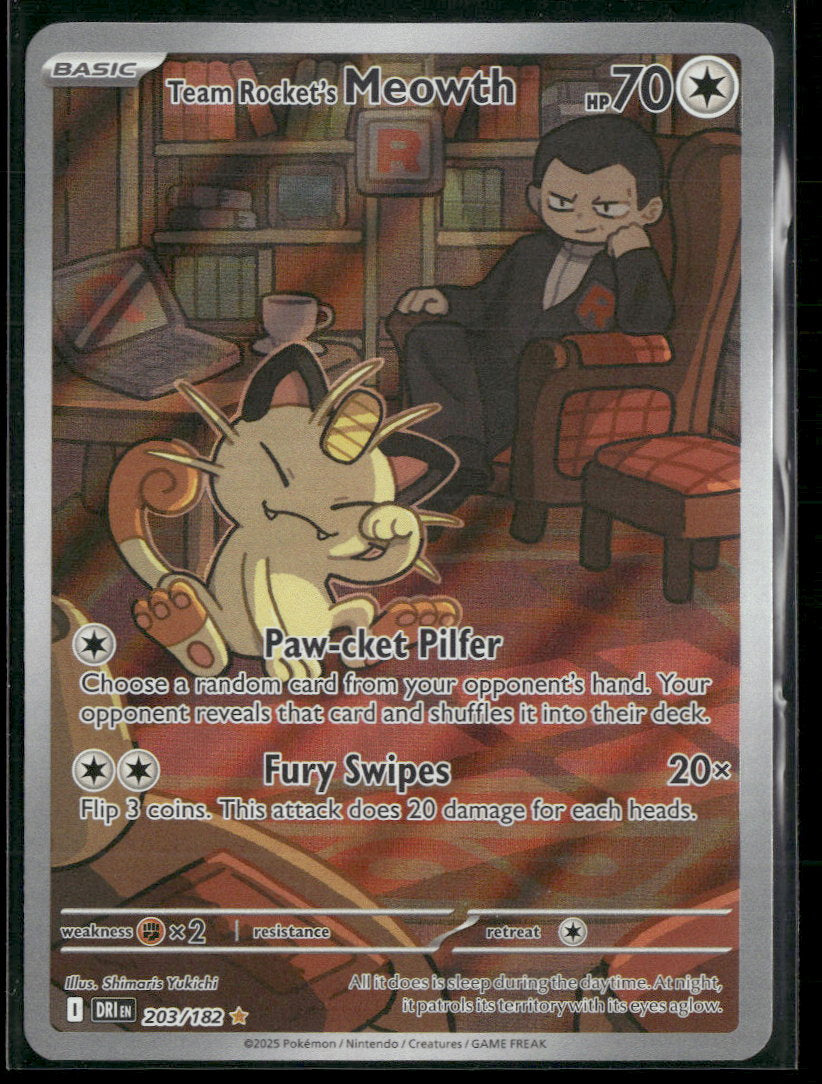 SV10: Destined Rivals Team Rocket's Meowth #203/182