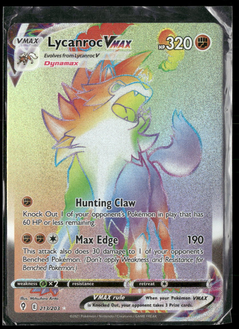 SWSH07: Evolving Skies Lycanroc VMAX (Secret) #213/203
