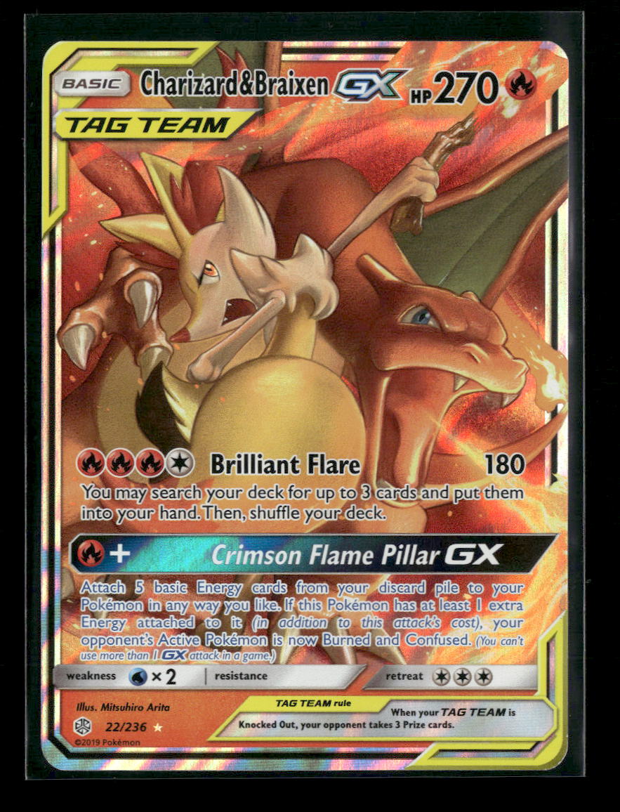 SM - Cosmic Eclipse Charizard & Braixen GX #22/236