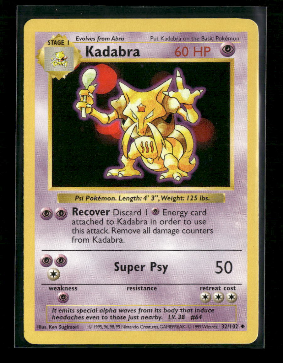 Base Set (Shadowless) Kadabra #032/102