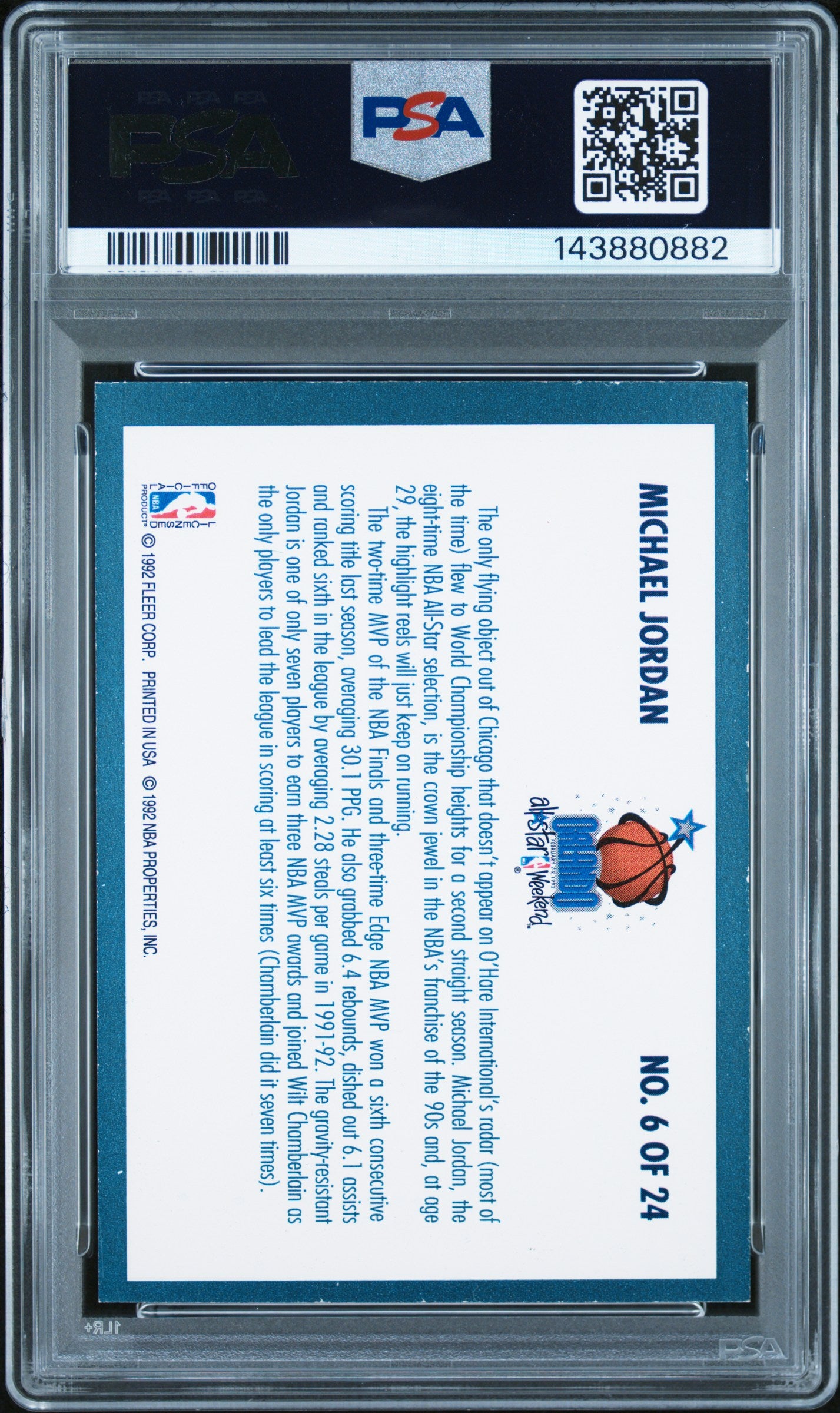 1992 Fleer All-Stars Michael Jordan 7 PSA #6