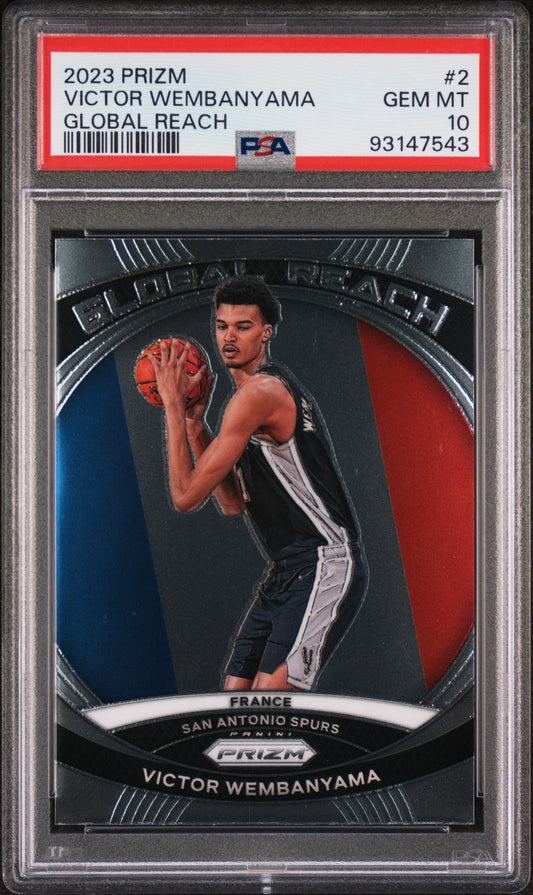 2023 Panini Prizm Global Reach Victor Wembanyama 10 PSA #2