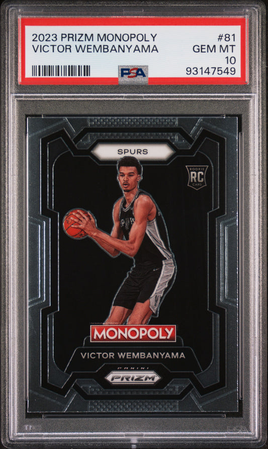 2023 Panini Prizm Monopoly Victor Wembanyama 10 PSA #81