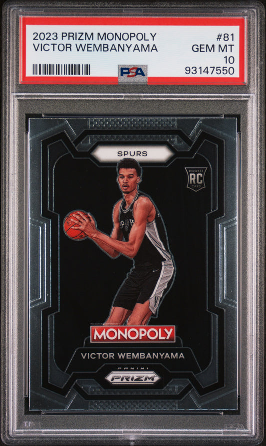 2023 Panini Prizm Monopoly Victor Wembanyama 10 PSA #81