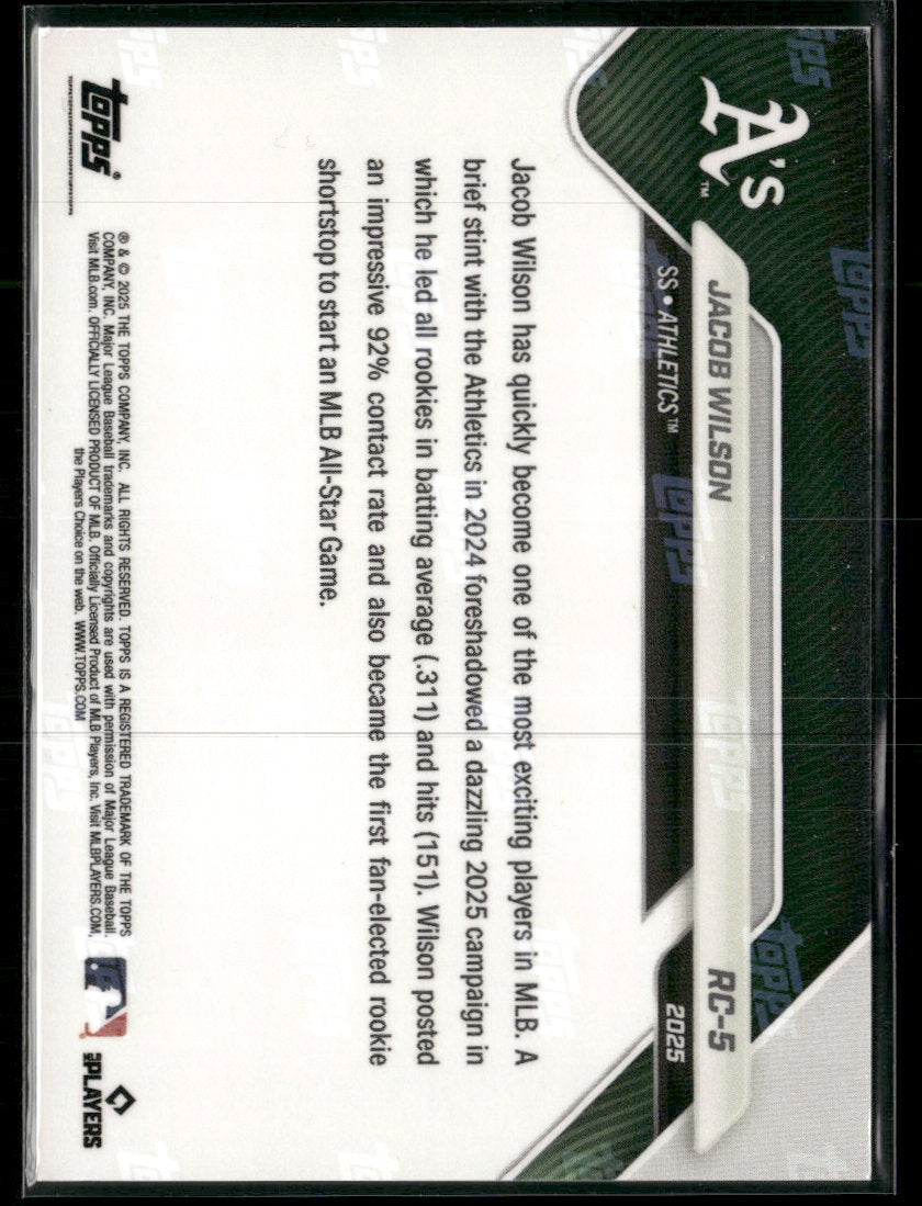 2025 Topps Now Rookie Cup Gold Foil Jacob Wilson #/50 #RC-5