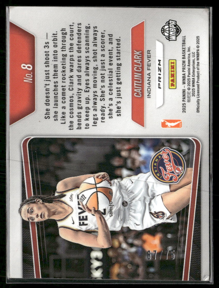 2025 Panini Prizm WNBA Top Tier Orange Pulsar Caitlin Clark #/75 #8 (Damaged)