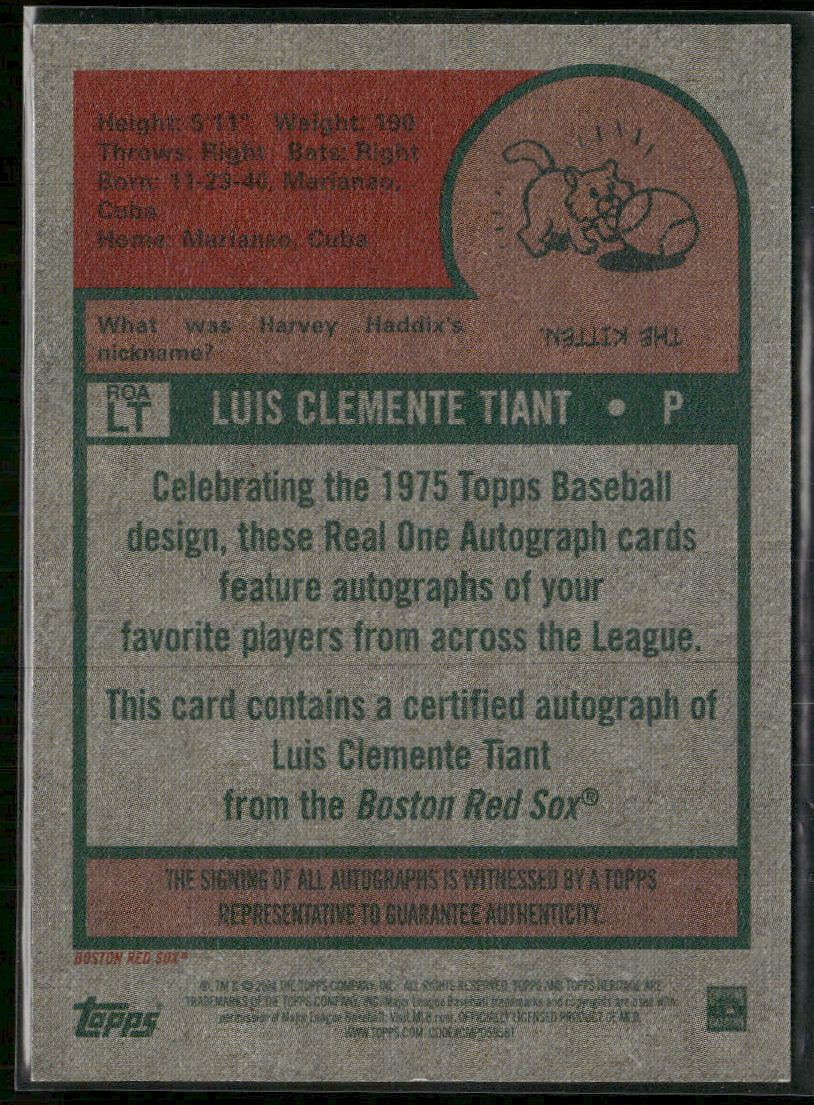 2024 Topps Heritage Real One Red Ink Auto Luis Tiant Auto #ROA-LT