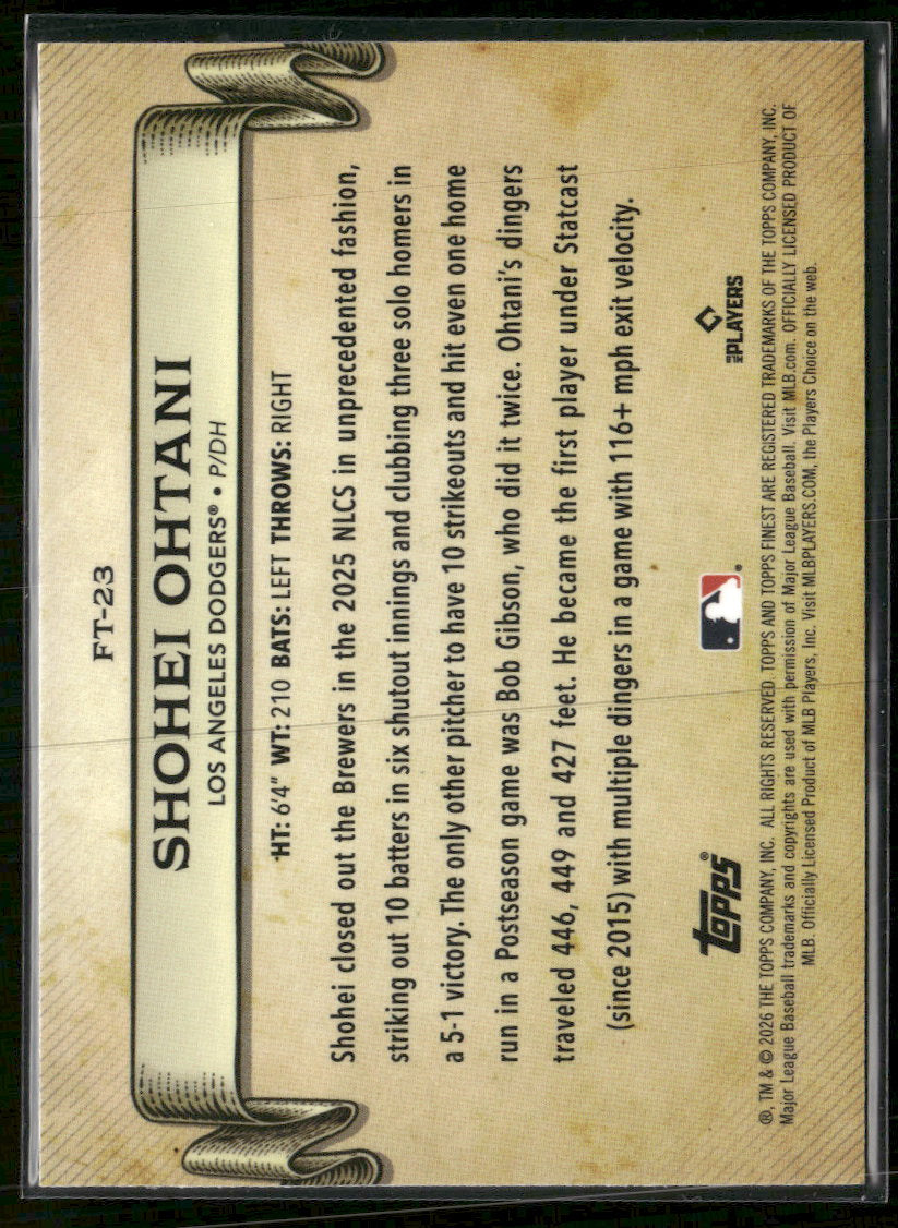 2026 Finest Finest Timelines Shohei Ohtani #FT-23