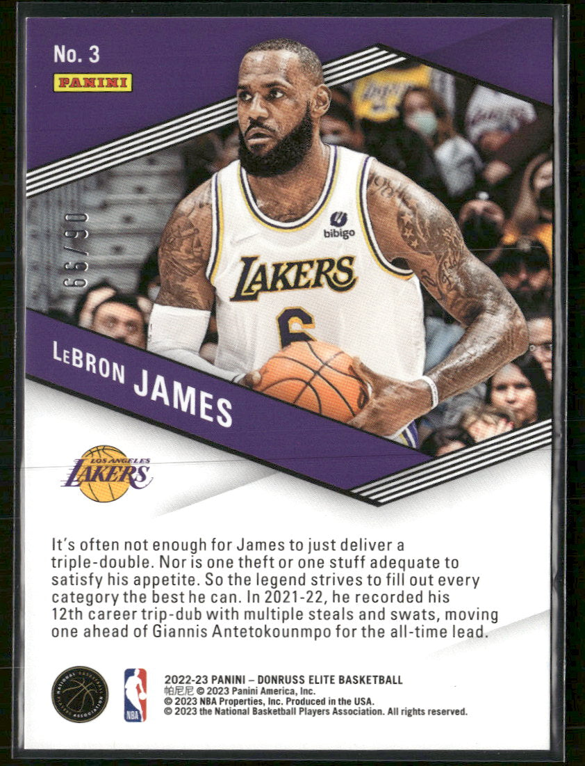 2022-23 Donruss Elite Spellbound Blue LeBron James #/99 #3