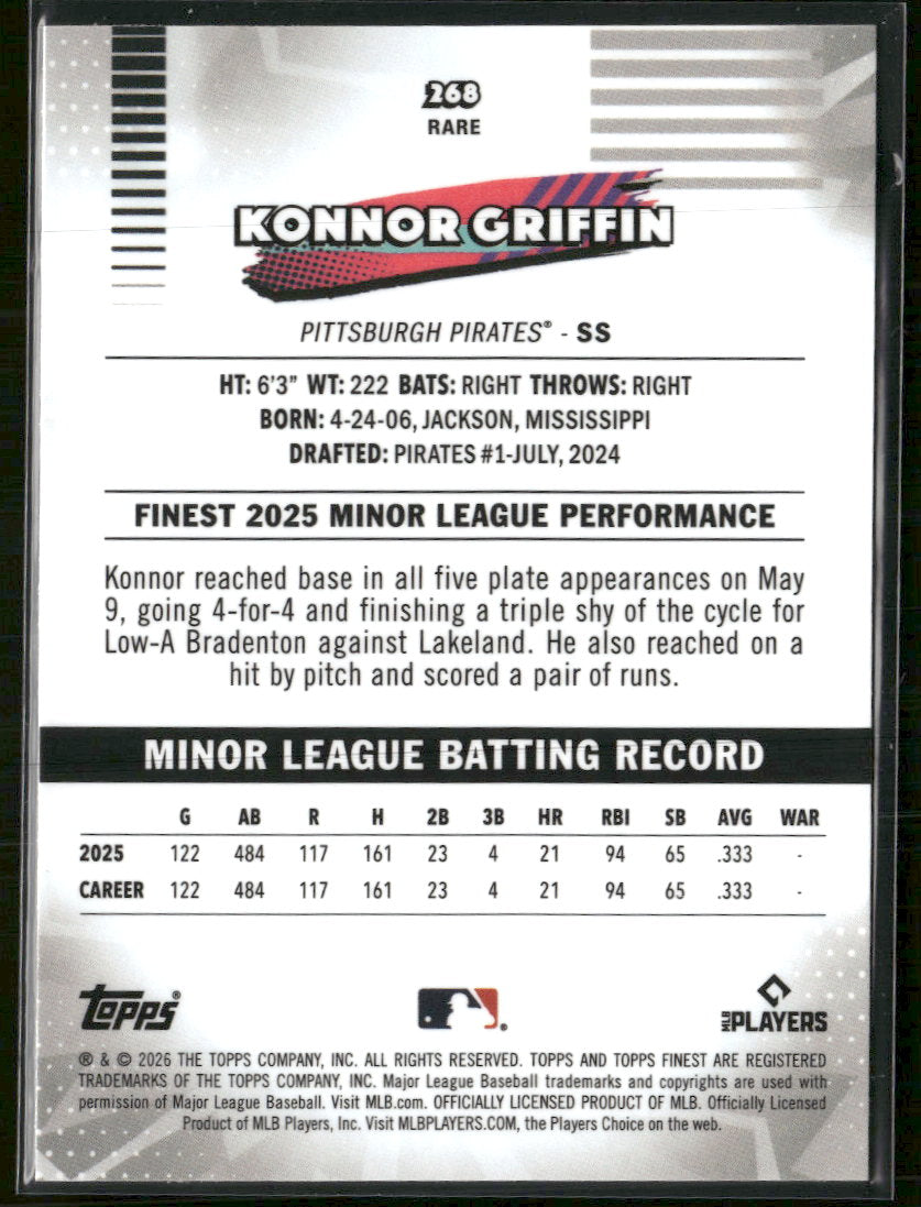 2026 Finest Konnor Griffin Rookie #268