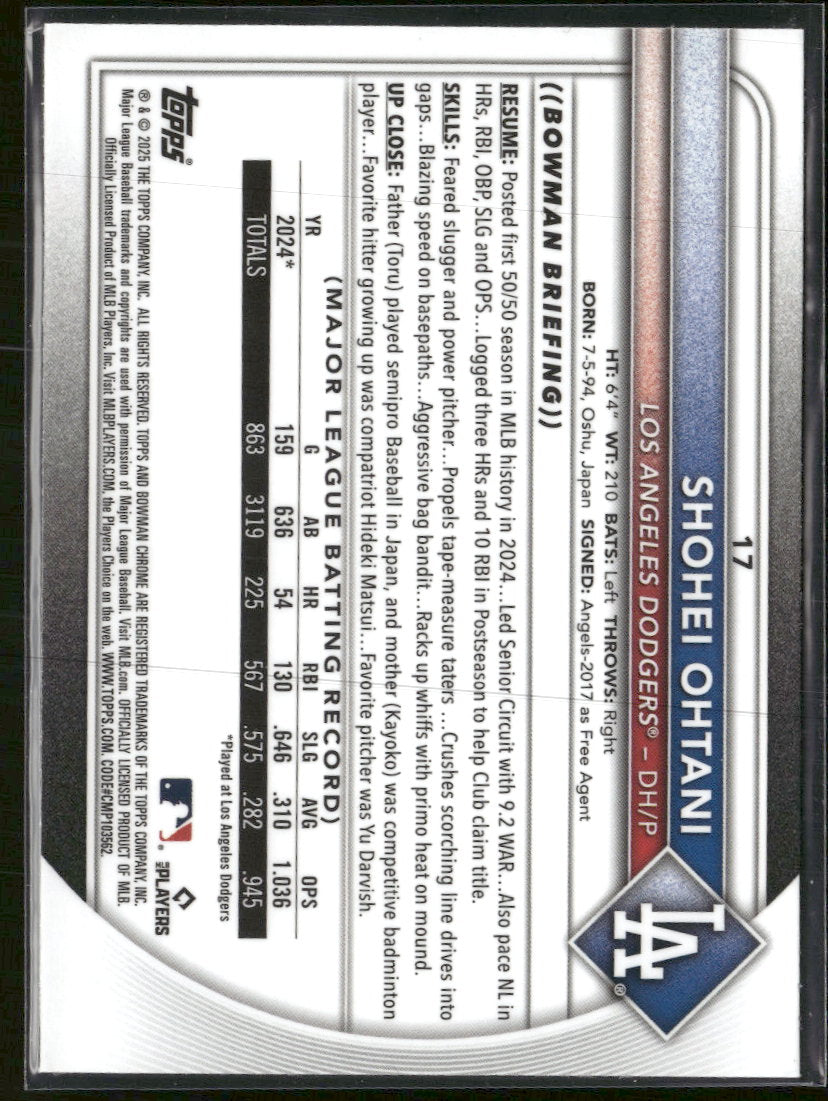 2025 Bowman Chrome Mojo Shohei Ohtani #17