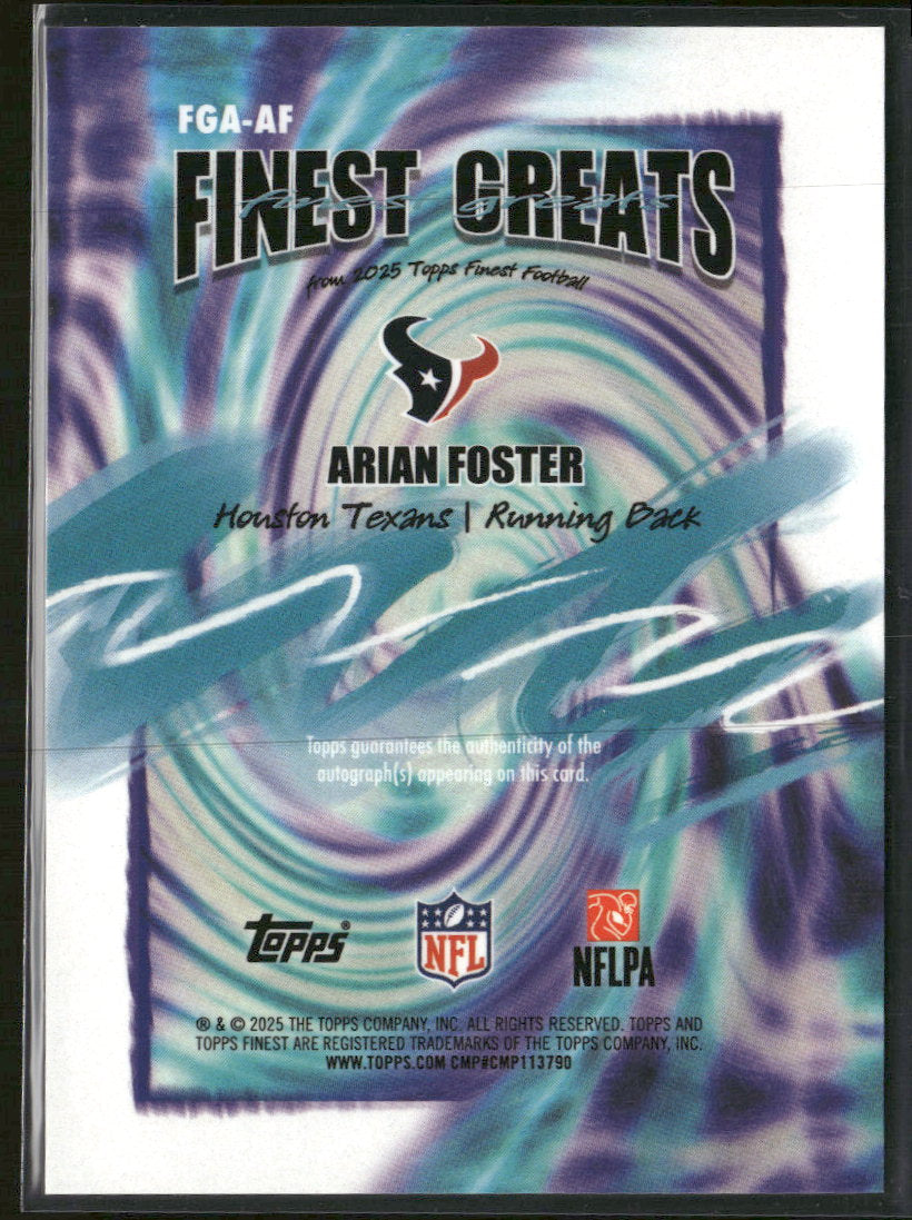 2025 Finest Finest Greats Autographs Arian Foster Auto #FGA-AF