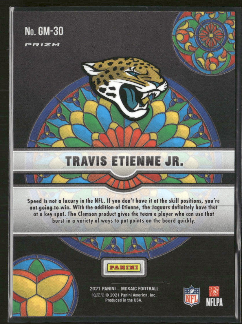 2021 Panini Mosaic Glass Mosaic Travis Etienne Jr. #GM-30