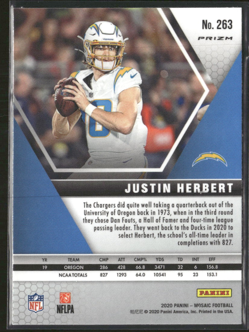 2020 Panini Mosaic Mosaic Prizm Justin Herbert #263