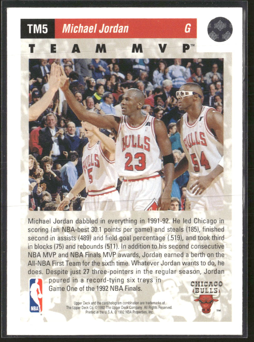 1992-93 Upper Deck Team MVPs Michael Jordan #TM5