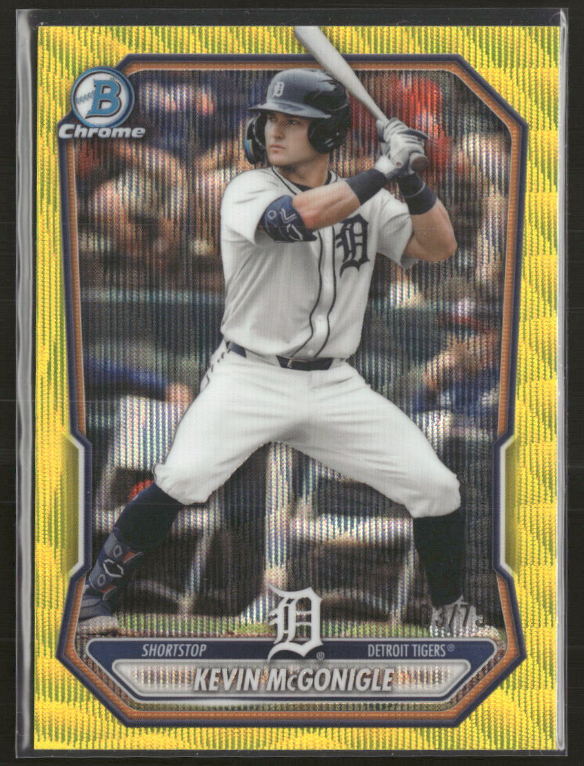 2026 Bowman Chrome Prospects Yellow Wave Refractor Kevin McGonigle #/75 #BCP-145