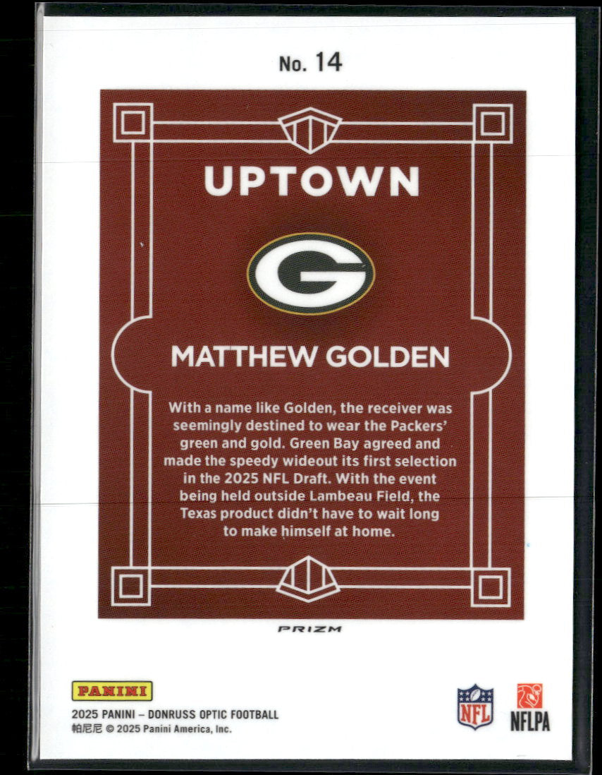 2025 Donruss Optic Uptown Matthew Golden #14