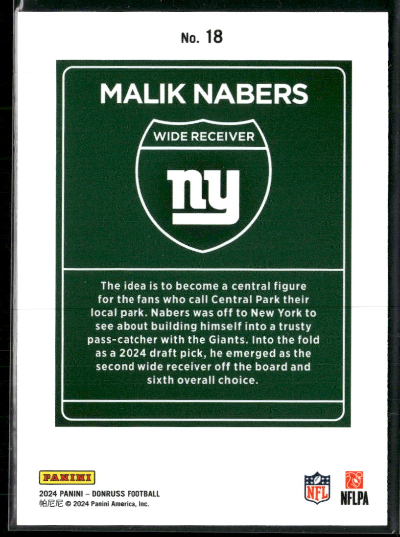 2024 Donruss Downtown Malik Nabers #18