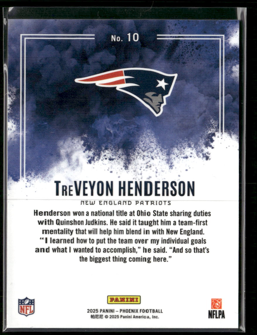 2025 Panini Phoenix Color Blast TreVeyon Henderson #10