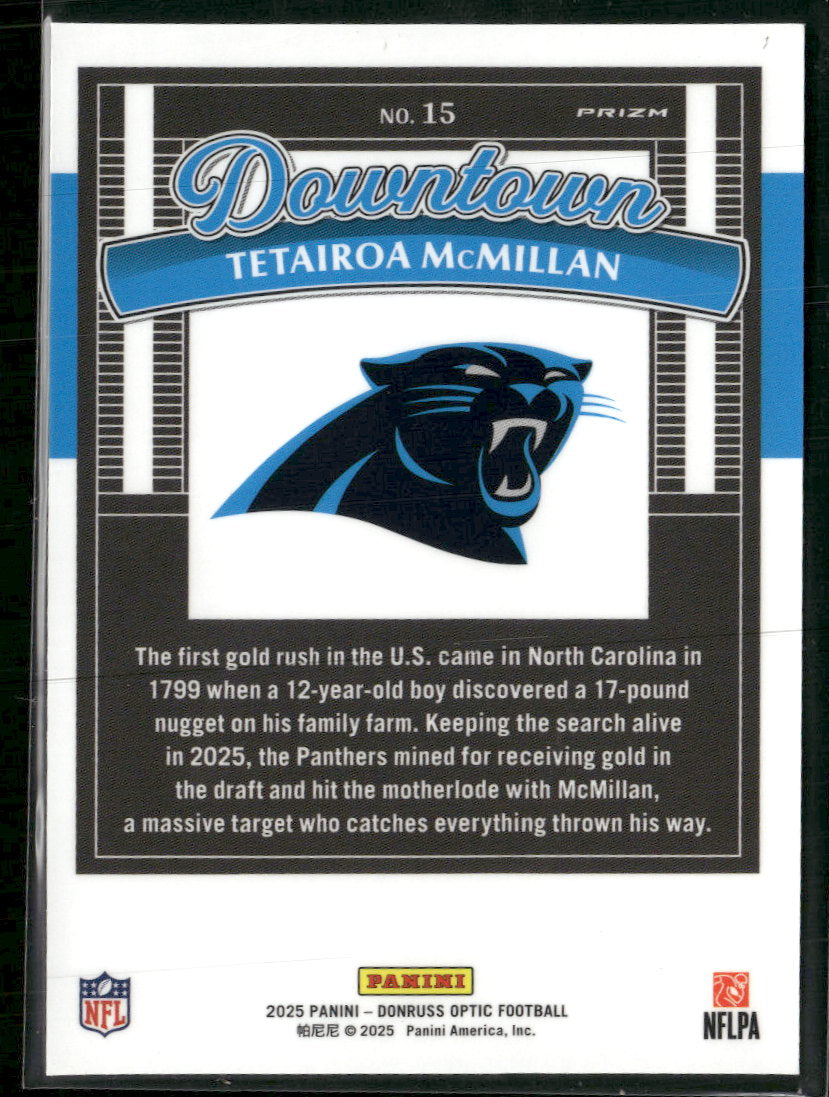 2025 Donruss Downtown! Tetairoa McMillan #15