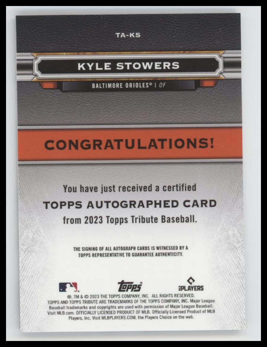 2023 Topps Tribute Tribute Autographs Green Kyle Stowers #/99 Auto #TA-KS