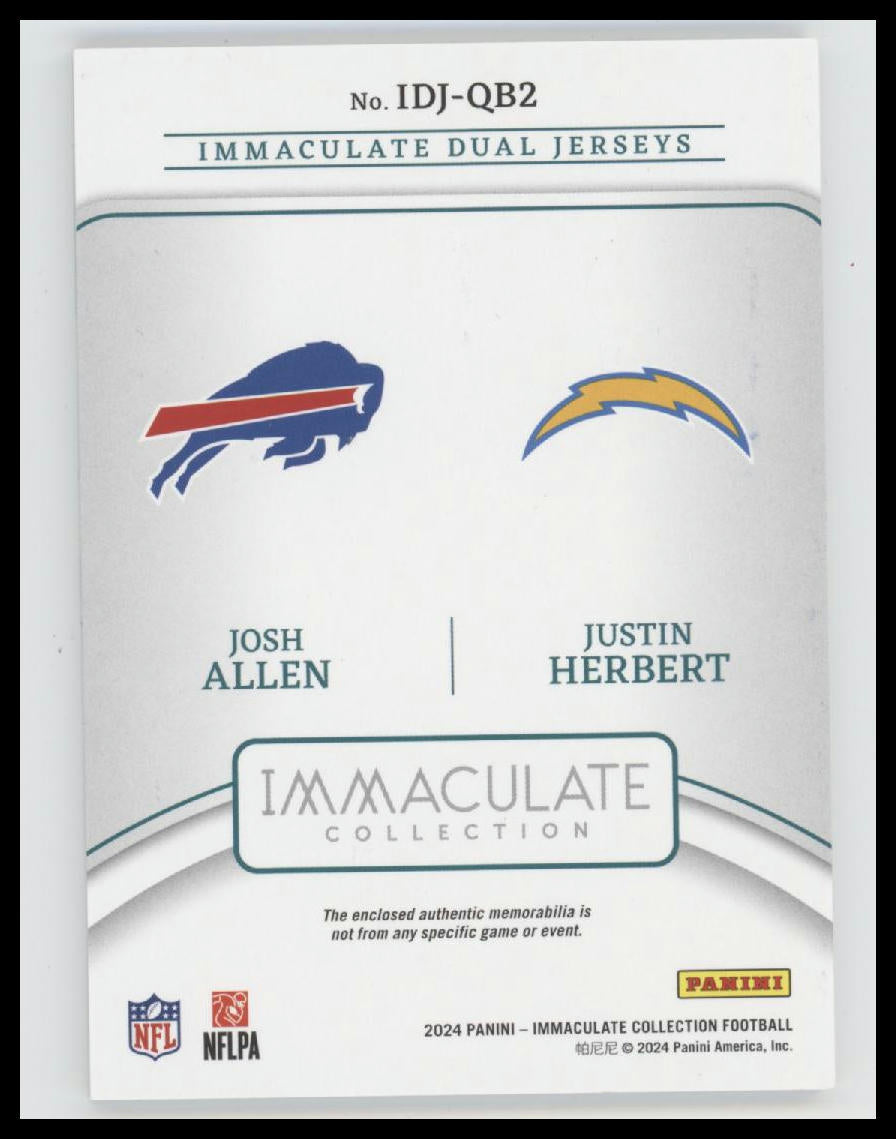 2024 Panini Immaculate Collection Josh Allen/Justin Herbert #/49 #IDJ-QB2