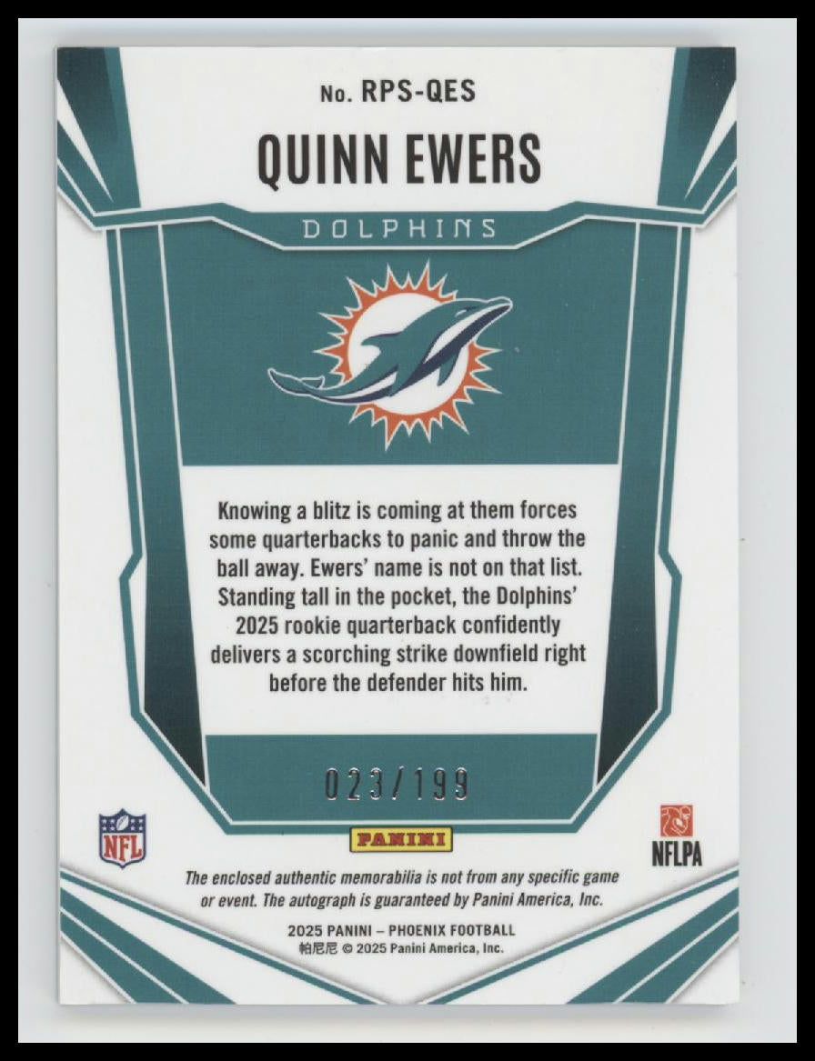 2025 Panini Phoenix Rookie Patch Bronze Pandora Quinn Ewers #/199 Auto #RPS-QES