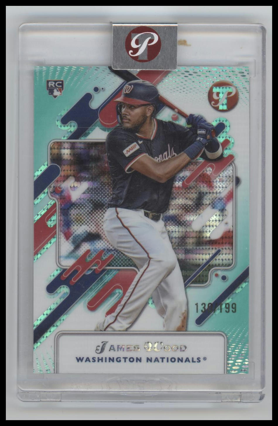 2025 Topps Pristine Aqua Refractors James Wood Rookie #/199 #8 Encased