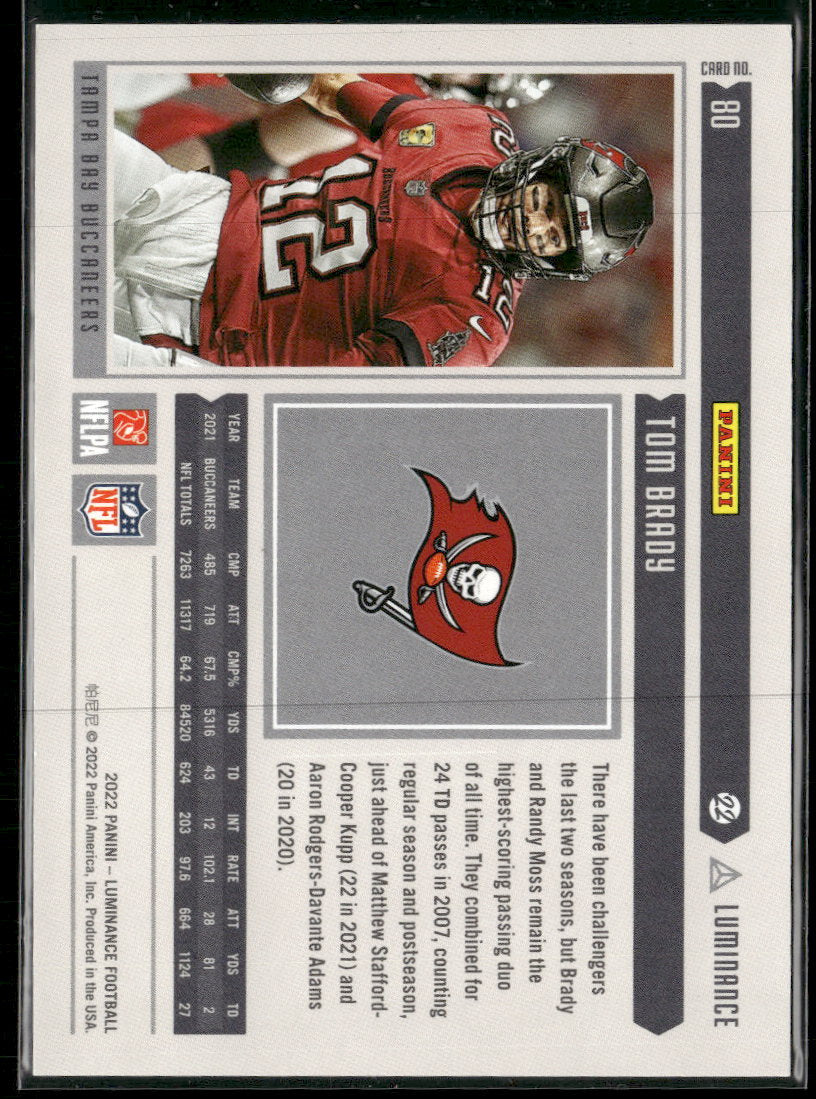 2022 Panini Luminance Green Tom Brady #/99 #80