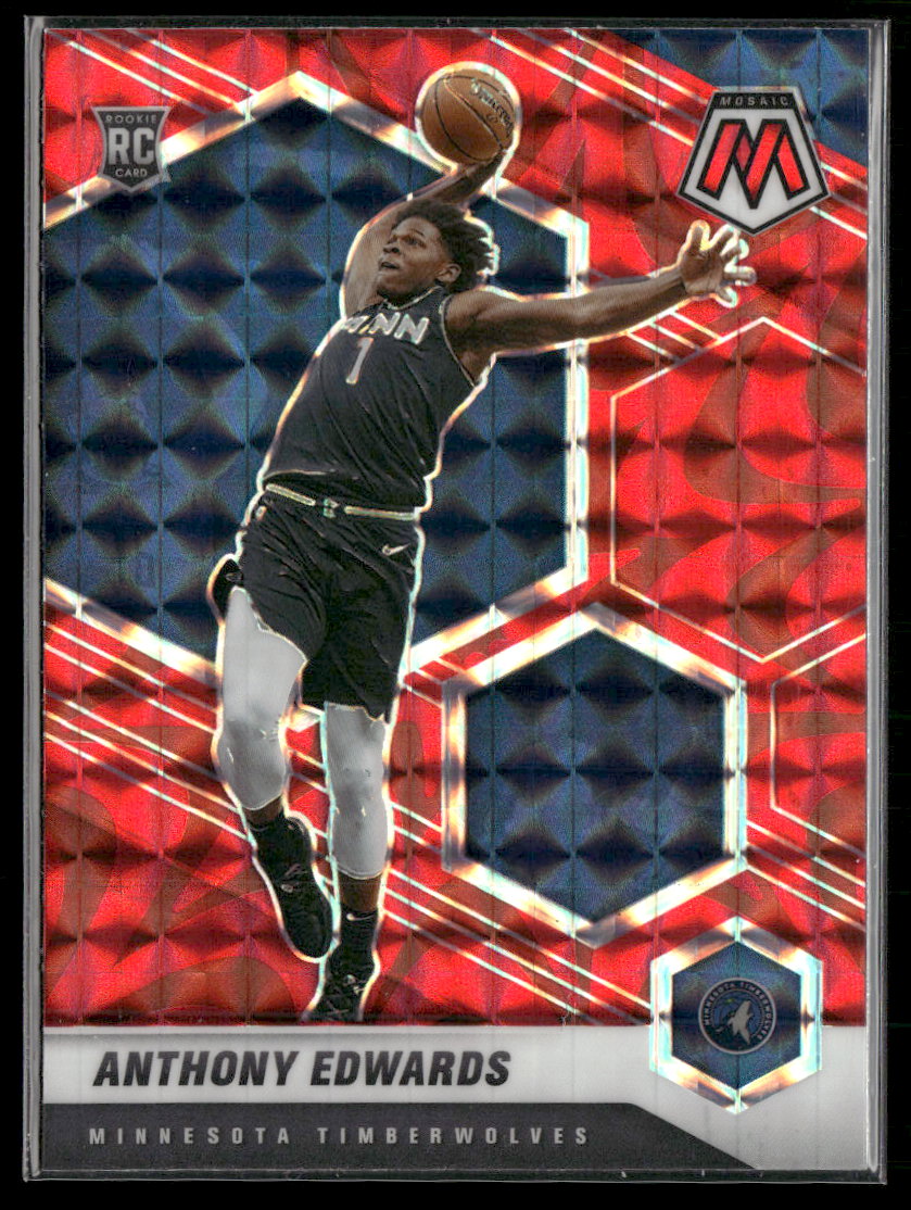 2020-21 Panini Mosaic Mosaic Reactive Red Anthony Edwards Rookie #201
