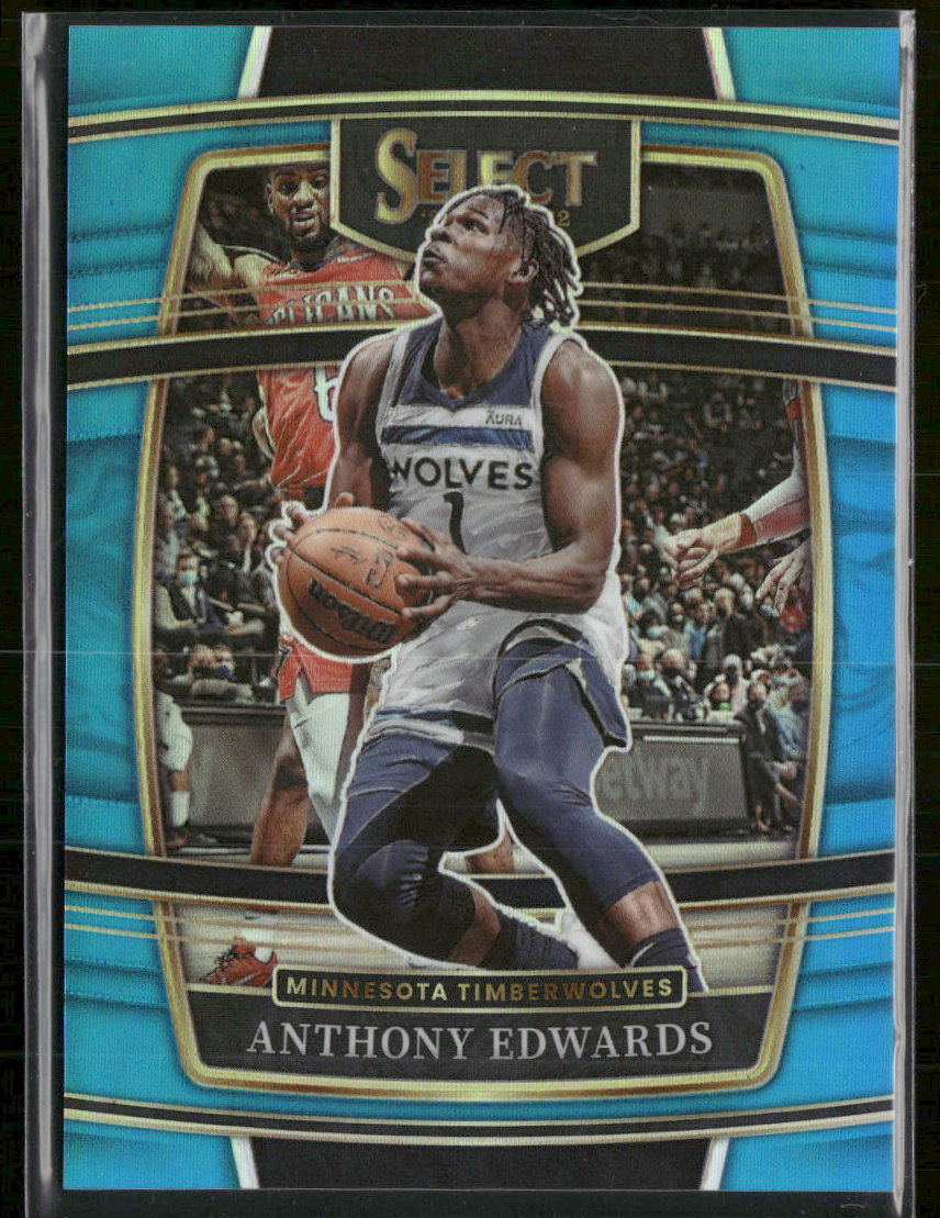 2021-22 Panini Select Light Blue Prizms Anthony Edwards #/299 #49