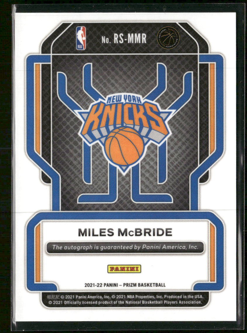 2021-22 Panini Prizm Rookie Signatures Miles McBride Auto #RS-MMR