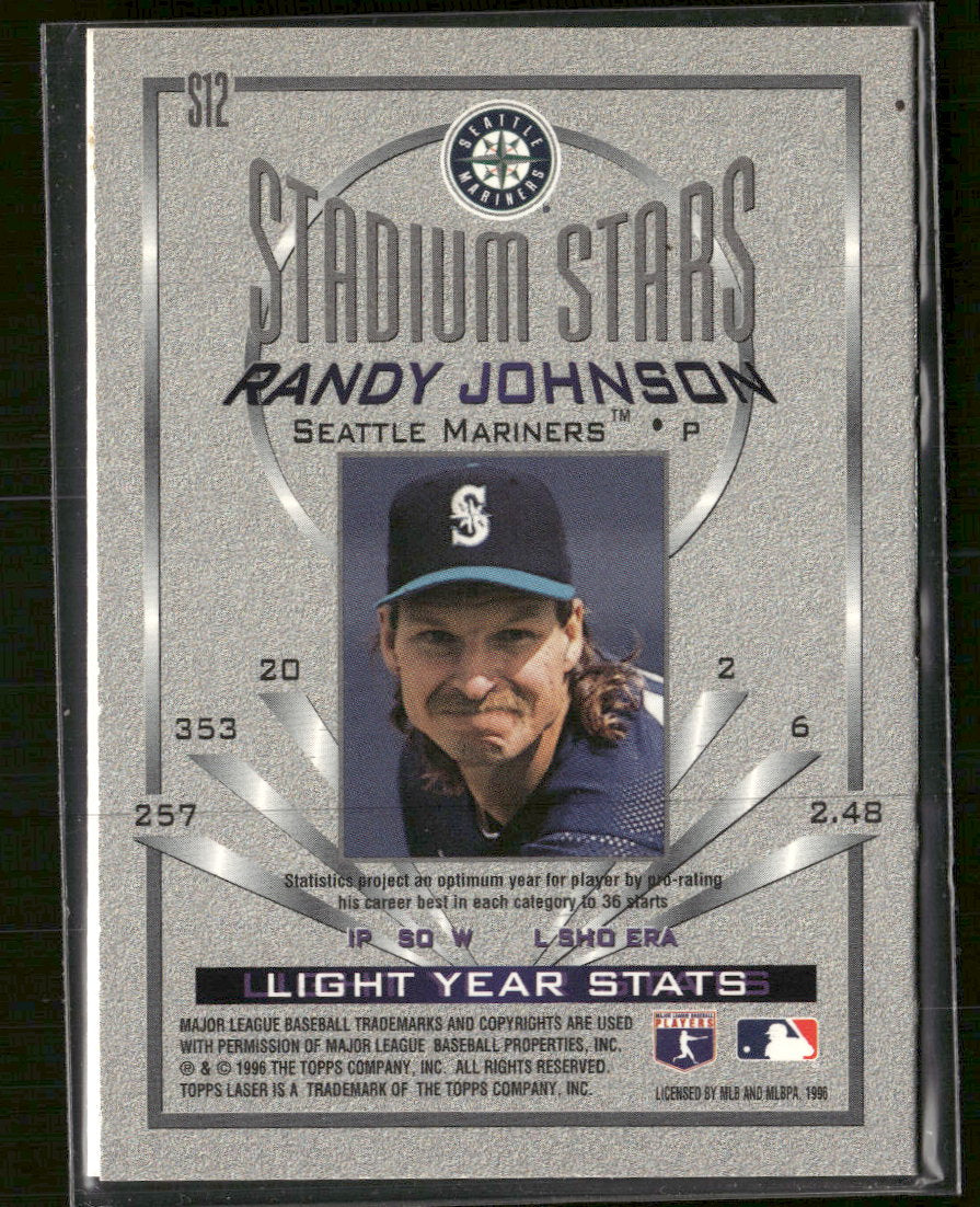 1996 Topps Laser Stadium Stars Randy Johnson #S12