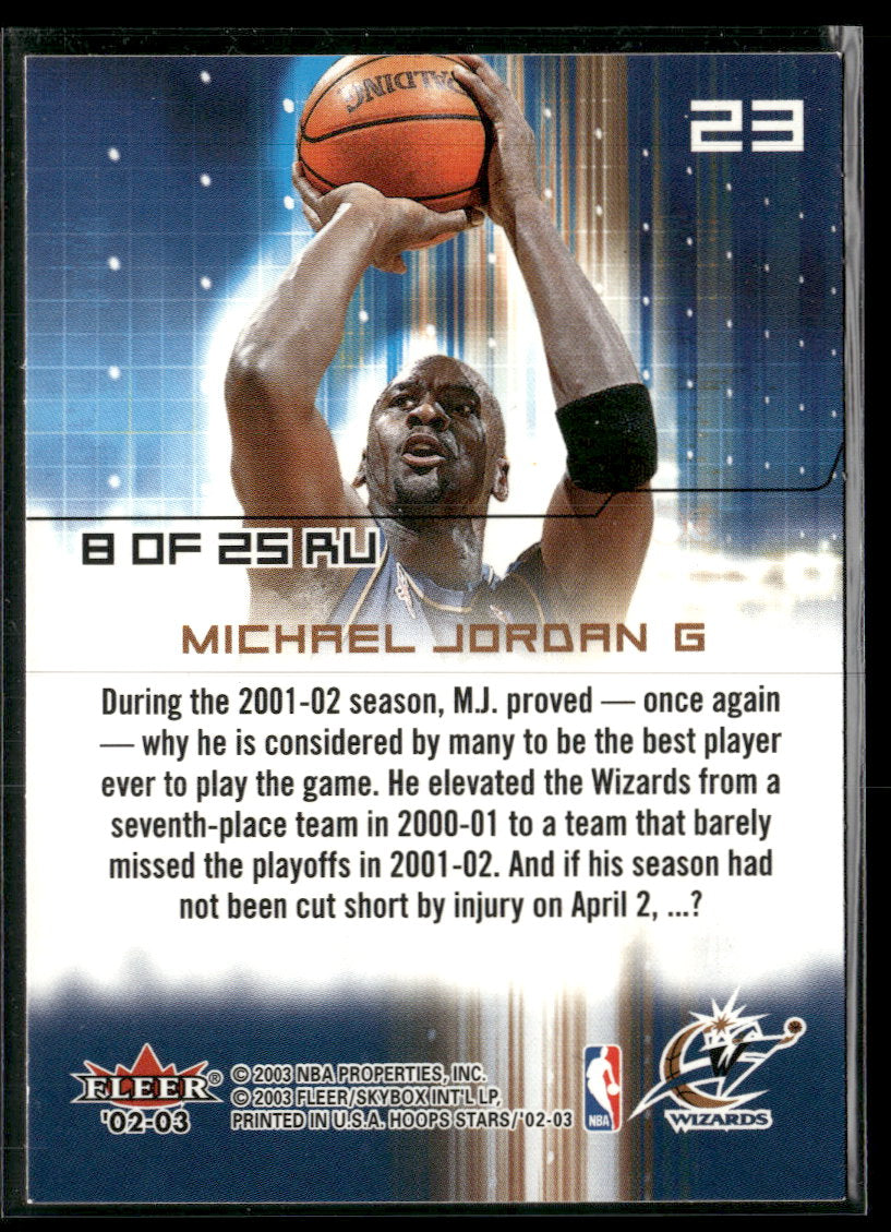 2002-03 Hoops Stars Raising Up Michael Jordan #8 RU