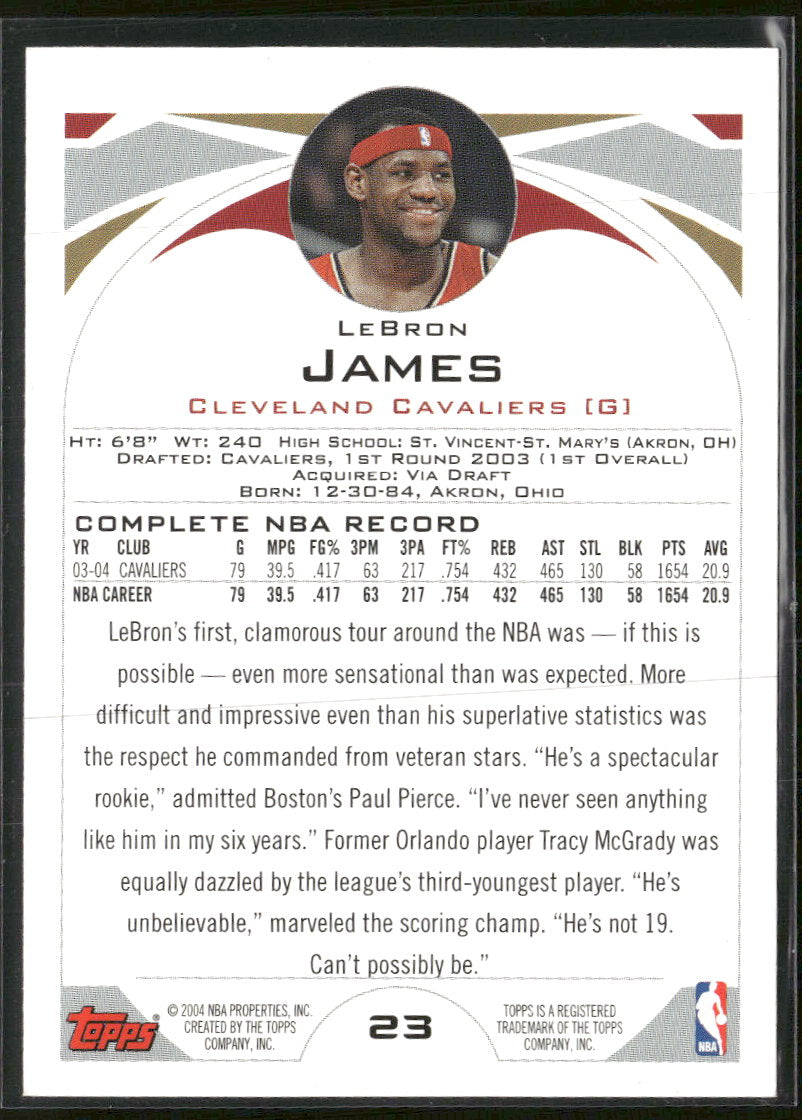 2004-05 Topps LeBron James #23