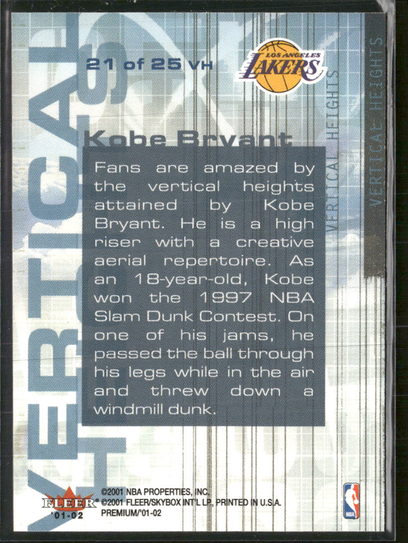 2001-02 Fleer Premium Vertical Heights Kobe Bryant #21 VH